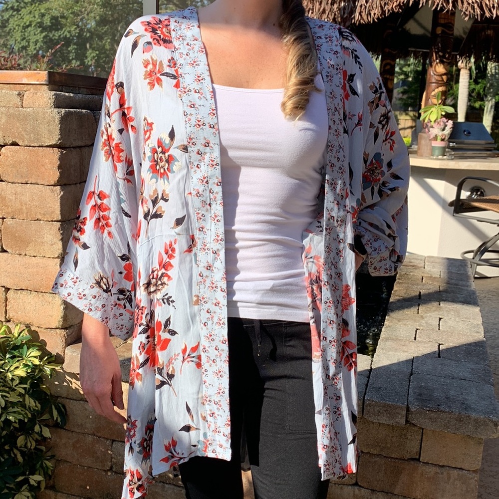 Nostalgia floral print kimono